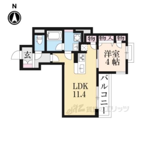 ヴィスターリ桂(1LDK/3階)の間取り写真
