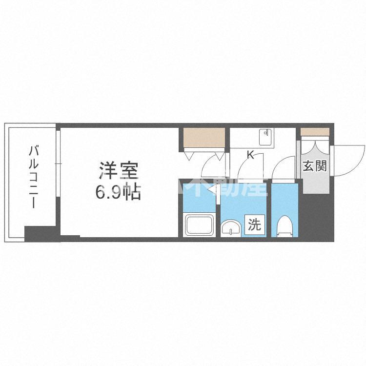 LIVE CASA城東中央(1K/9階)の間取り写真