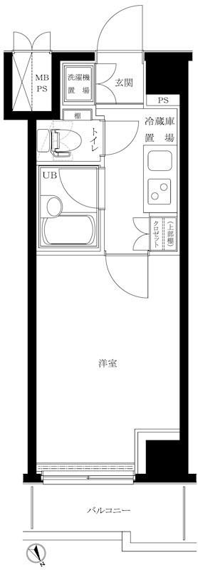 ルーブル早稲田伍番館(1K/3階)の間取り写真