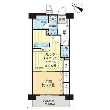 ライオンズガーデン学芸大学(1LDK/3階)の間取り写真