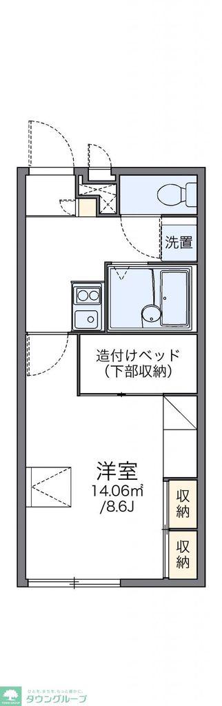 レオパレスキタパレス(1K/2階)の間取り写真