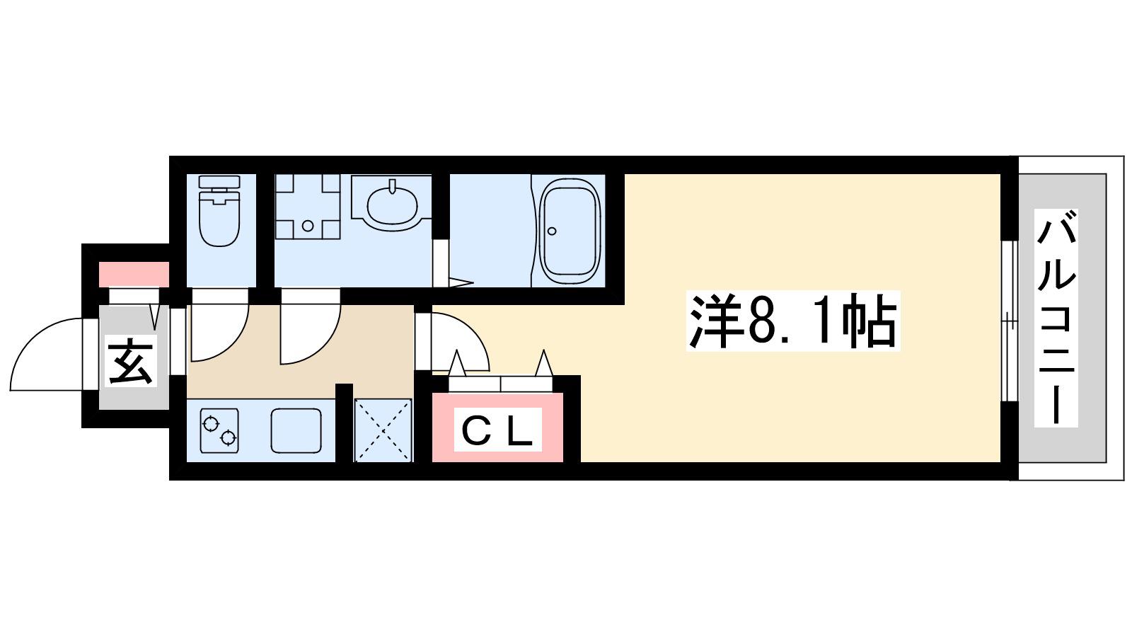 アドバンス新大阪3(1K/9階)の間取り写真