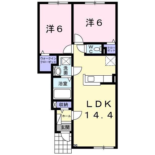 ミナーヴァ(2LDK/1階)の間取り写真