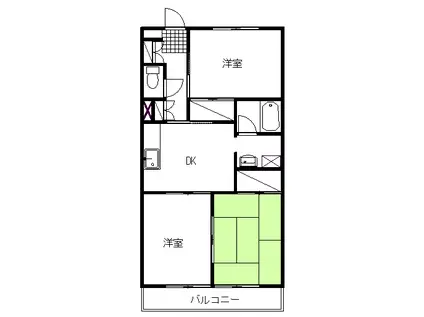 パークサイドウエノ(3DK/2階)の間取り写真