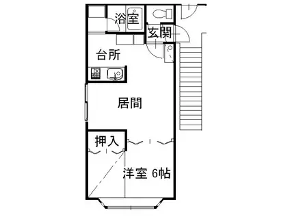 サンセットN114B(1DK/2階)の間取り写真