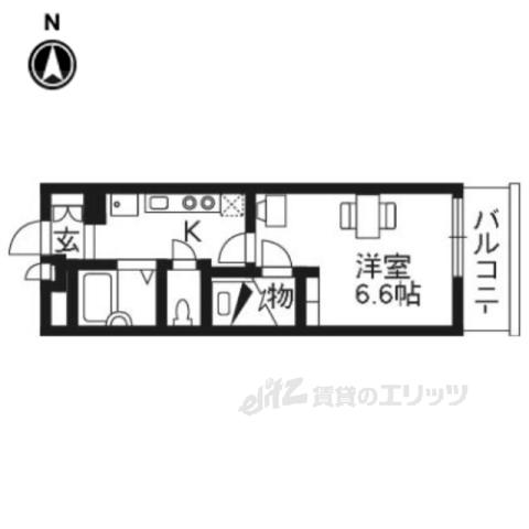 レオパレスメゾン吉祥院(1K/2階)の間取り写真