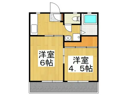 駅前ハイツI(2K/2階)の間取り写真