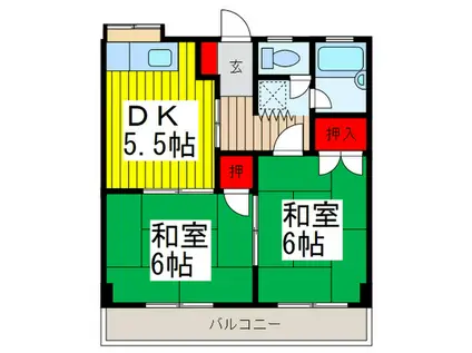 坂井マンション2(2DK/3階)の間取り写真