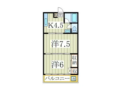 浅商第2マンション(2DK/2階)の間取り写真