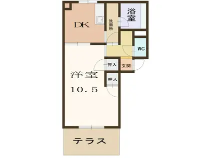 福嶋アパート(1DK/1階)の間取り写真