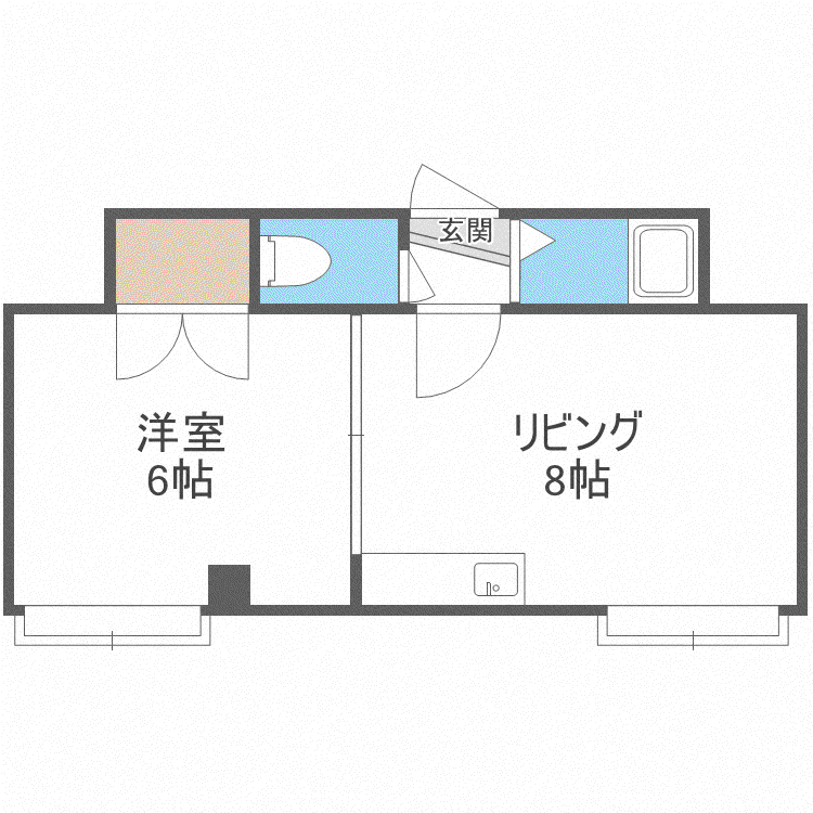 第3コーポ内山(1DK/3階)の間取り写真