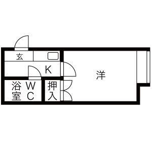コスモ21(ワンルーム/2階)の間取り写真