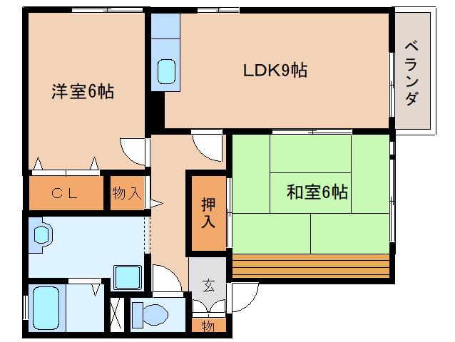 スペースMHM C棟(2LDK/2階)の間取り写真