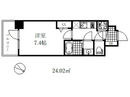 アドバンス神戸セラフィム(1K/4階)の間取り写真