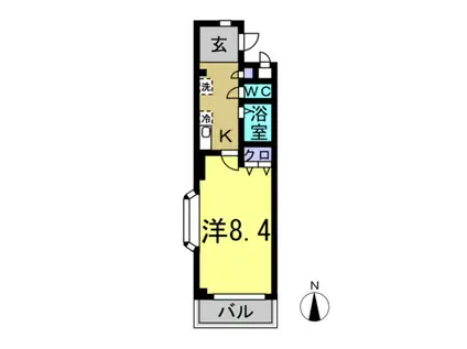 ハイツうみ(1K/1階)の間取り写真