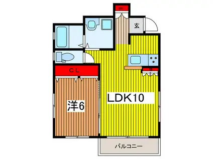メゾン・プチパレ(1LDK/1階)の間取り写真