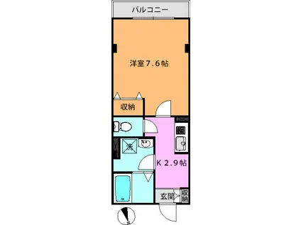 早稲田ハイツ(1K/1階)の間取り写真