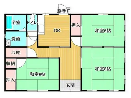 長谷川アパート(3DK/1階)の間取り写真