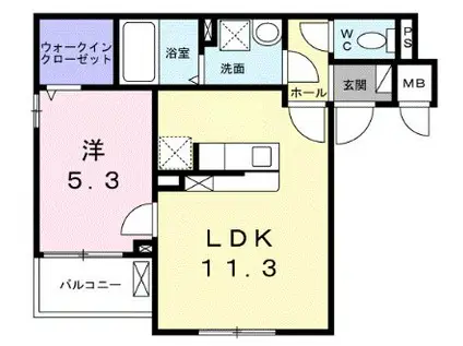 プレジオ八広(1LDK/3階)の間取り写真