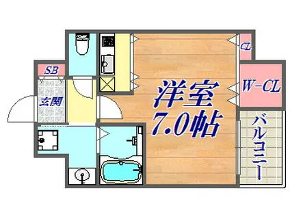 TOYOTOMISTAY PREMIUM 神戸湊川公園(1K/2階)の間取り写真