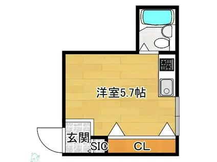 JPアパートメント東淀川(ワンルーム/4階)の間取り写真