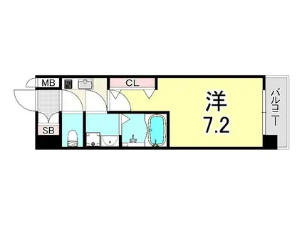 レジュールアッシュ塚本レジデンス(1K/7階)の間取り写真