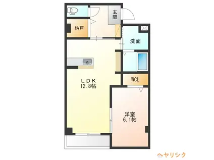 ランコントル(1LDK/1階)の間取り写真