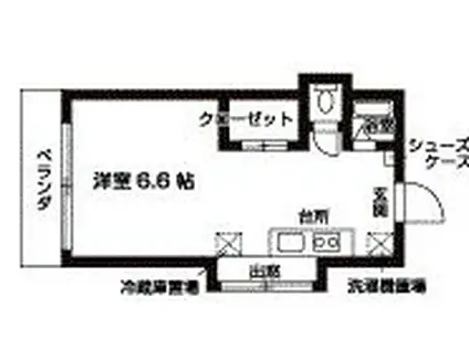 レジデンス文武(1K/2階)の間取り写真