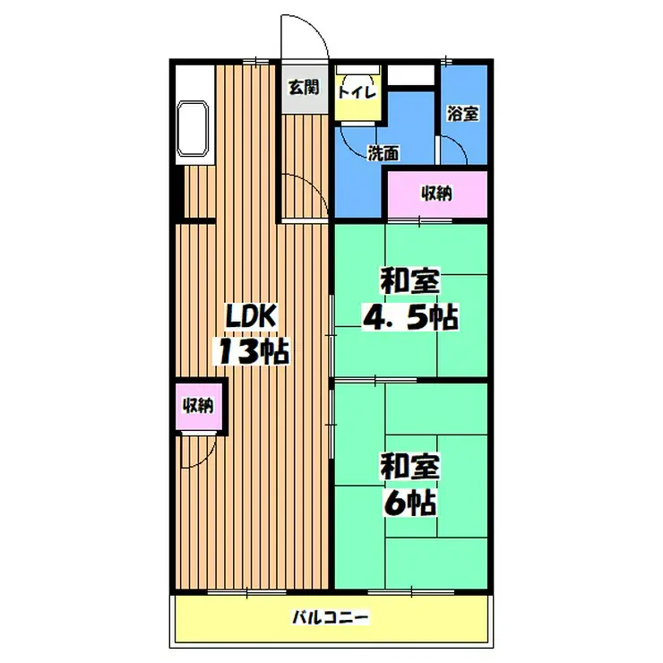 ピースパルマンション 1階階 間取り