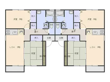 パークハイムII A棟(2LDK/2階)の間取り写真