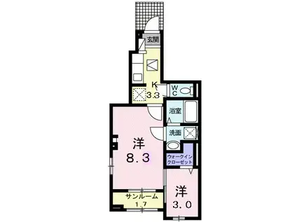 グレイスフル(2K/1階)の間取り写真