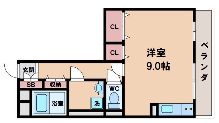 エクレール鷹合(ワンルーム/1階)の間取り写真