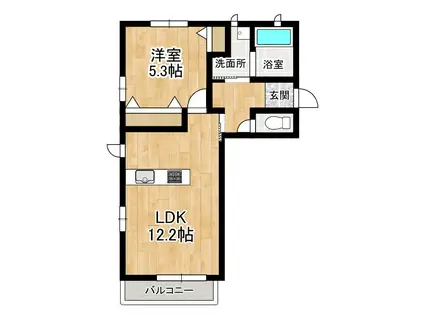 グランメリー安江(1LDK/1階)の間取り写真