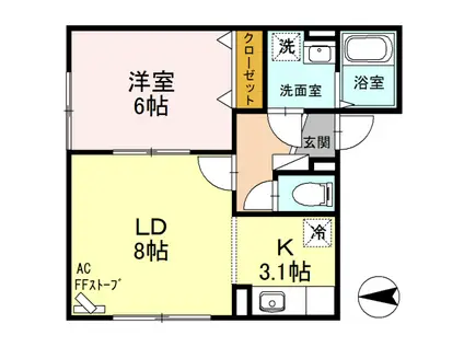 ユー・コート(1LDK/1階)の間取り写真