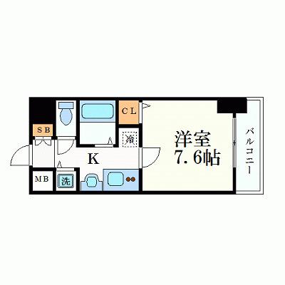 プレサンス 名古屋STATIONアライブ(1K/13階)の間取り写真