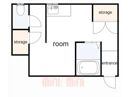 パールビル(ワンルーム/1階)の間取り写真