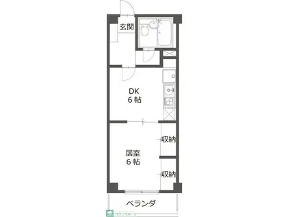 アケボノマンション(1DK/3階)の間取り写真