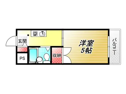 プレアール小阪II(1K/2階)の間取り写真