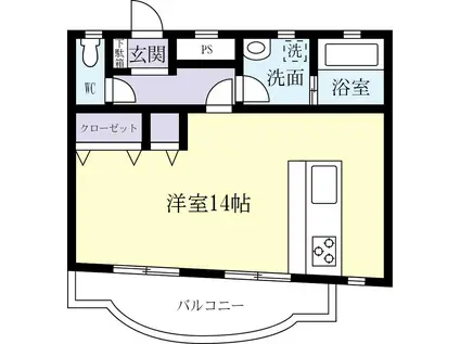 コーキマンション K-3(ワンルーム/4階)の間取り写真