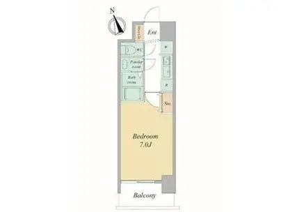 セレニテ夕陽丘エクラ(1K/14階)の間取り写真