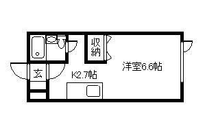 パンプキンハウス(ワンルーム/1階)の間取り写真