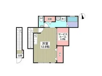 ANIMAL KINGDAM(ワンルーム/2階)の間取り写真