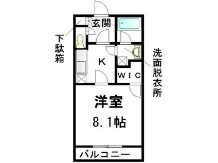 コートデューク(1K/4階)の間取り写真