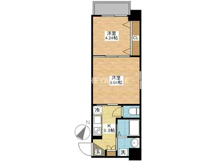 サムティ諏訪神社前(2K/3階)の間取り写真