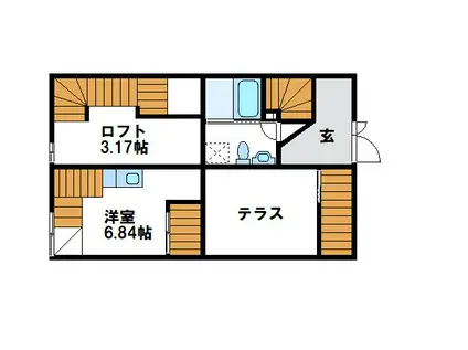 ガレッド空港前II(1K/1階)の間取り写真