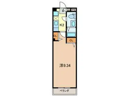 フローレス六番館(1K/3階)の間取り写真