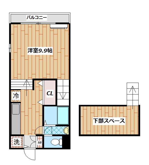 GIARDINO(ワンルーム/2階)の間取り写真
