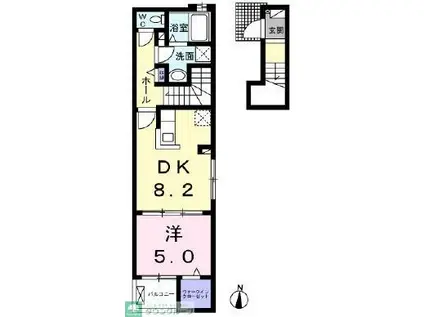 ジューンベリー(1LDK/2階)の間取り写真