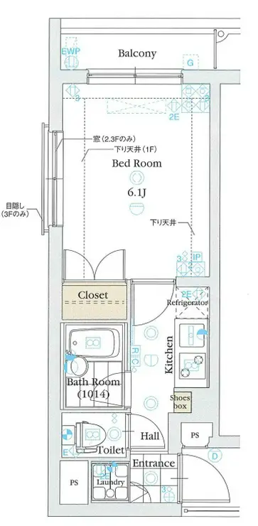 グラントゥルース目黒花房山 2階階 間取り