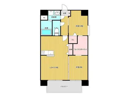 ア レスト新町(2LDK/7階)の間取り写真